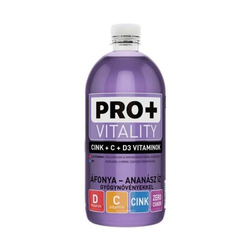 PRO + Vitality Cink, C és D-vitamin ÁFONYA-ANANÁSZ 750ml DRS