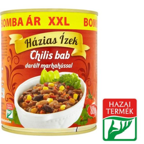 Házias Ízek készétel 800g chilis bab darált marhahússal XXL