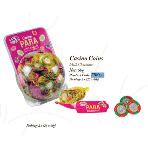 BOLCI HÁLÓS CASINO ZSETON TEJCSOKOLÁDÉ KORONGOK 60G  EBK152