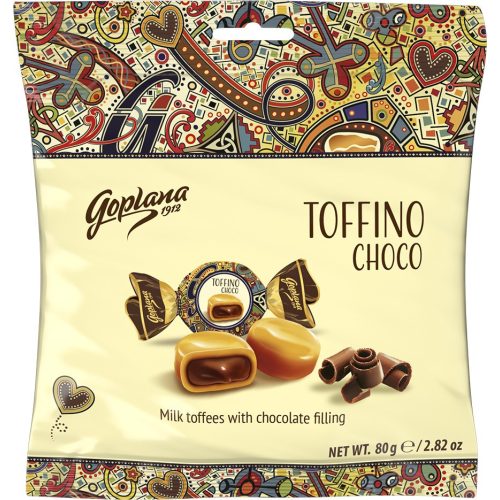 Goplana TOFFINO CHOCO Karamella csokoládé krémmel töltve 80G. 