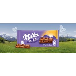 Milka táblás tejcsokoládé 90g Triple Caramel  