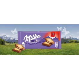 Milka táblás tejcsokoládé LU.87g Kekszes 