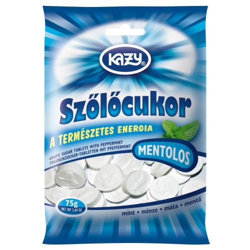 Szőlőcukor Mentolos 75g  