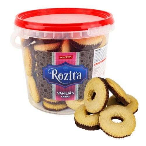 Dolcetta Vödrös Vaníliás karika 800 g 