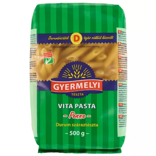 Vita Pasta durum tészták Penne 500g. 