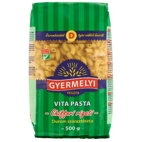 Vita Pasta durum tészták Chifferi (Szarvacska) 500g. 