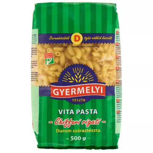 Vita Pasta durum tészták Chifferi (Szarvacska) 500g. 