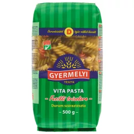 Vita Pasta durum tészták Tricolor Fusilli 500g. 