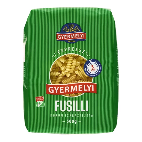 Gyermelyi Expressz durum Fusilli (Orsó) 500g. 